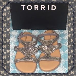 Torrid Sandals with silver sequins